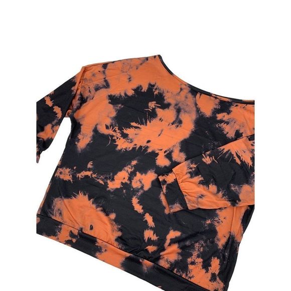Shein curve XL top one shoulder 1760 sweatshirt Scuba Knit tie dye - Picture 6 of 6